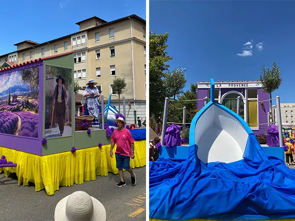 普羅旺斯花車邊行走邊發薰衣草香包