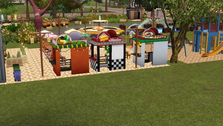 各小吃攤的背面。