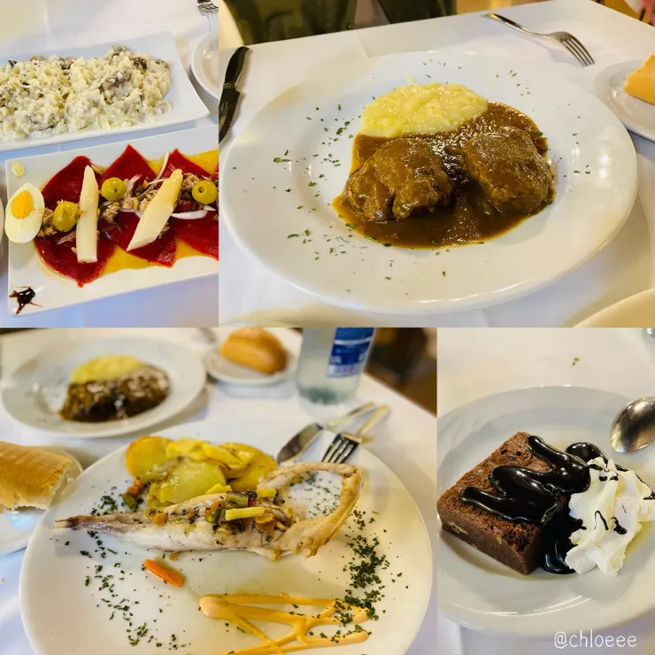 朝聖者晚餐主食和甜點€25/人不含酒水