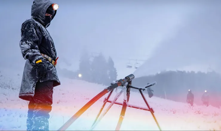 南加州大滑雪場會用真假難辨的人造雪來營造下雪氣氛。