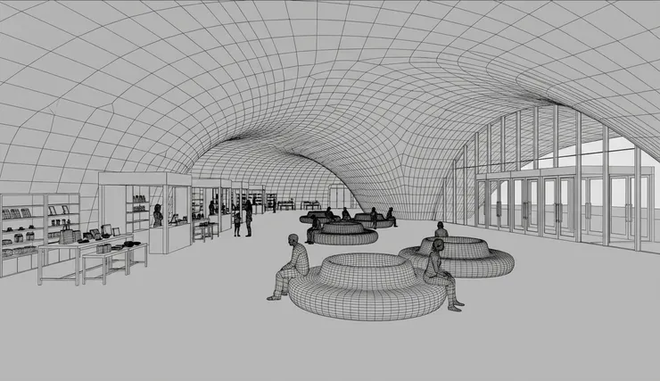 Rhino model prepared for AI rendering with reference images in Render AI Rhino