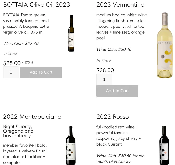 Bottaia Winery相關產品。