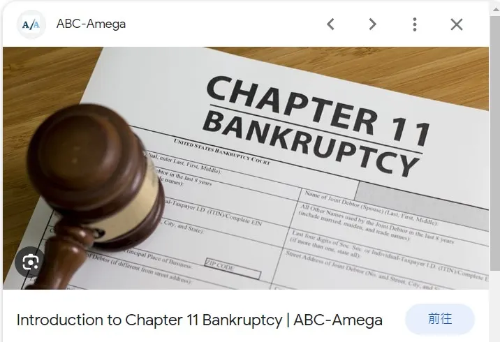 過去美國企業破產主要都是引用破產法第十一章債務重組
