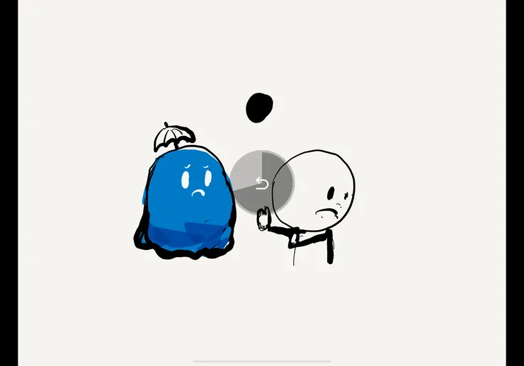 雙指點一下就可以復原動作，按著逆時鐘轉就可以讓時光倒流，順時鐘轉又可以回到現在。