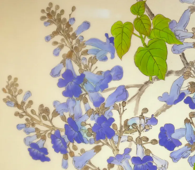  〈春律─向林玉山老師致敬／三月之晨〉局部－泡桐