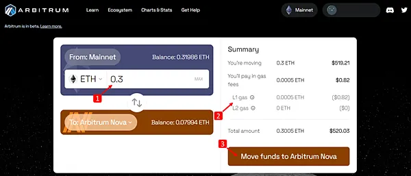 Arbitrum|教你如何從Layer1 to Layer2 跨鏈教學 以太坊主網到Arbitrum Nova