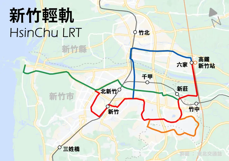 新竹輕軌路線示意圖