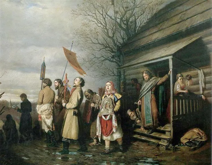 Vasiliy Perov, “Religious procession in a village at Easter” 1861