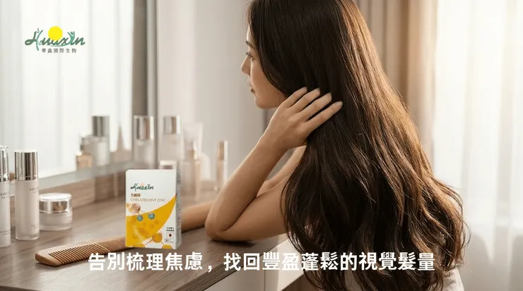 想要擁有一頭柔順、豐盈的秀髮,單靠洗護產品是不夠的。從內在補足缺乏的鋅,能為髮根細胞提供必需的微量礦物質,讓妳每一次自信地撥弄頭髮,都不再心驚膽跳