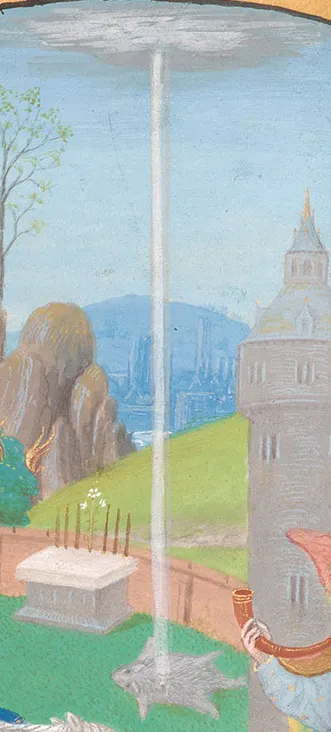 看那束羊毛還有降下來的雨水！