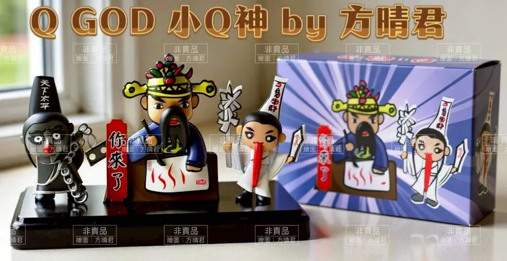 城隍爺＋黑白無常 他和閰羅王我都會搞錯，差點配錯人。 我畫畫真的好隨意，但就是醜的好可愛。 我的黑白無常超呆萌