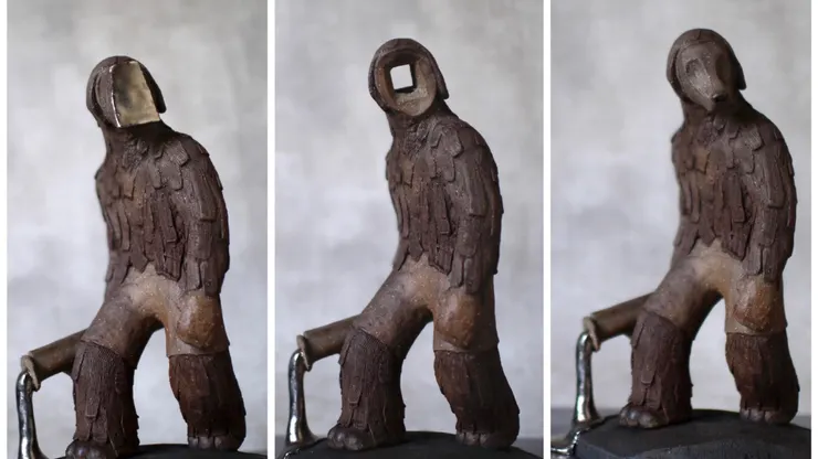 △可隨意更換不同張「臉」的陶偶，讓同一件作品隨著當下的心情，變換不同的視覺效果。