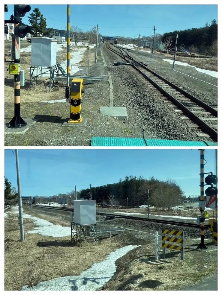 從巴士看縱谷線鐵道，此路線屬於窄軌。