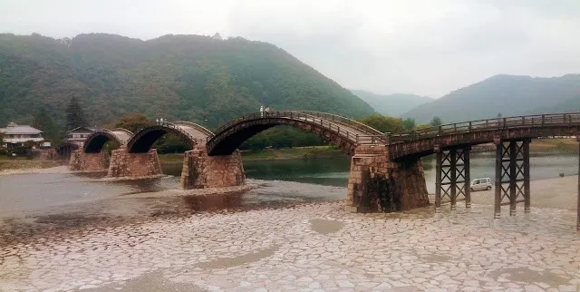 山口縣岩國市錦帶橋木造拱橋