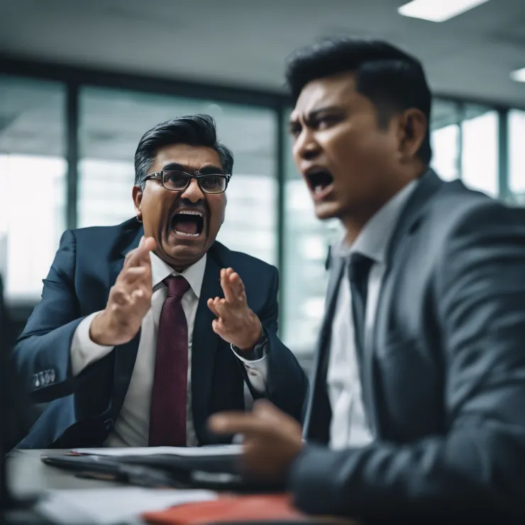 瘋狂的印度總經理謾罵示意圖,因為以後還會碰到