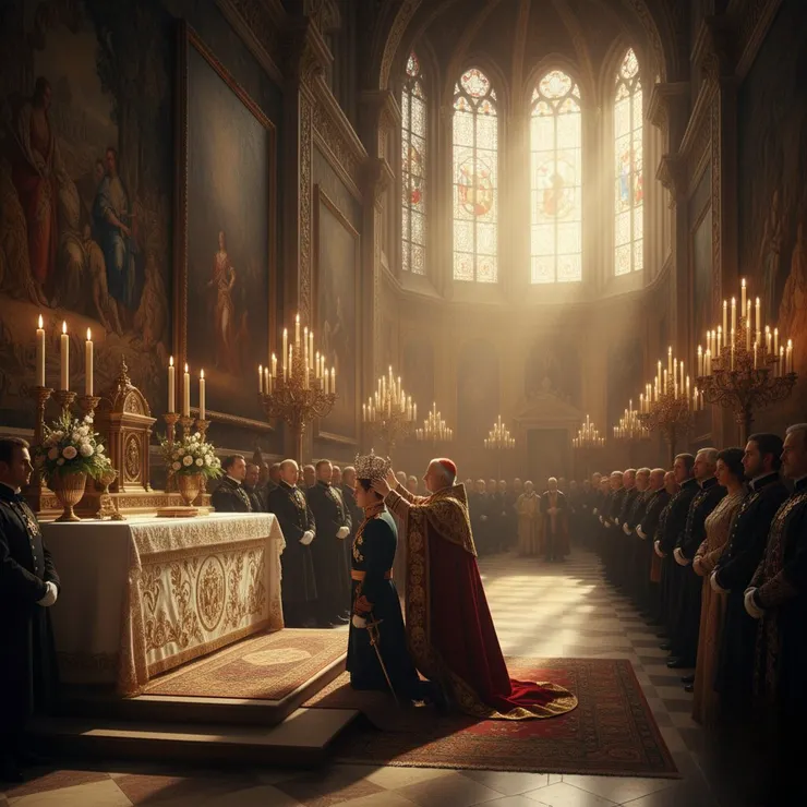 AI示意圖：法蘭茲·約瑟夫一世登基(來源：AI生成圖)