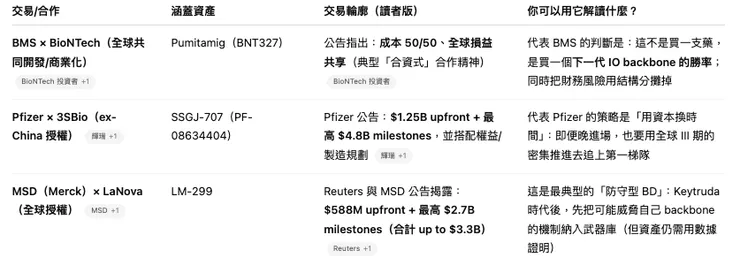 表 2｜大藥廠下注路線圖：錢怎麼押、押在誰身上？