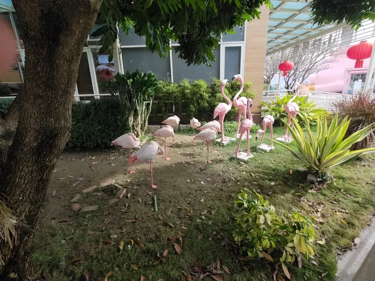 一半造景鶴 一半真實動物