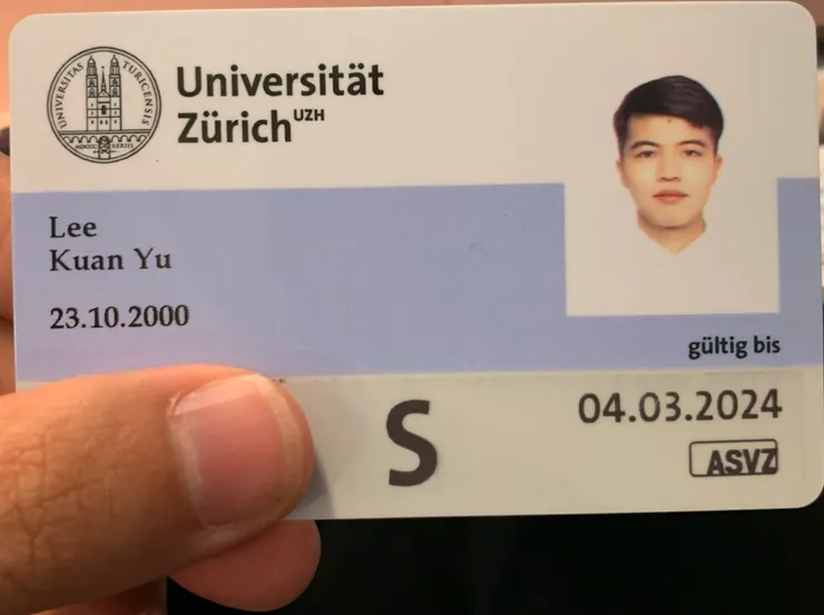 我在蘇黎世大學的學生證
