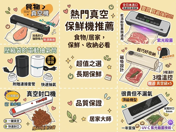 【抽真空機推薦】好市多囤貨救星！Dcard/PTT熱議：備餐族/小家庭，乾濕兩用真空封口機/紫光殺菌真空機