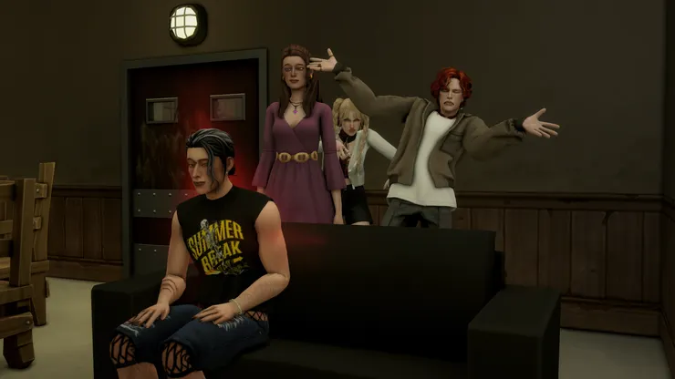 正在生病的瑪扎及海斯，還有同時發瘋的海斯跟吉娜