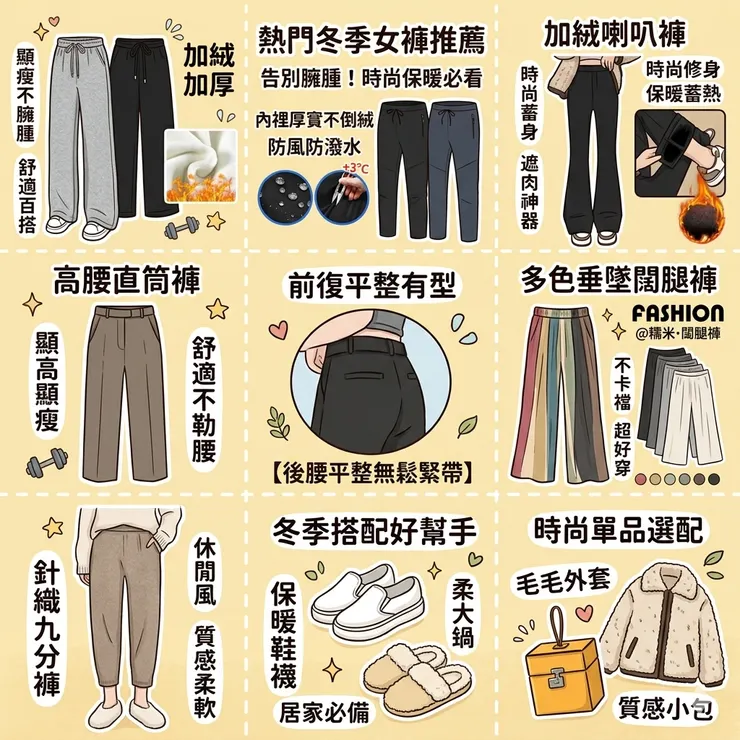 【女款冬季長褲推薦】拒絕臃腫灌米腸!Dcard/PTT熱推保暖褲:梨形身材/小隻女,高腰垂感闊腿褲/機能刷毛衝鋒褲