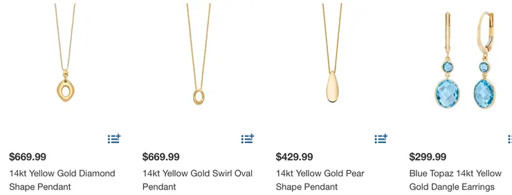 黃金項鍊、耳環。