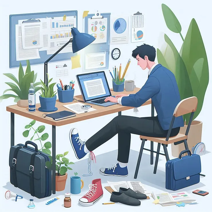 copilot。幫我畫張圖，表示：一個人在進行質性研究，正在田野中努力的把田野筆記做全面與詳細