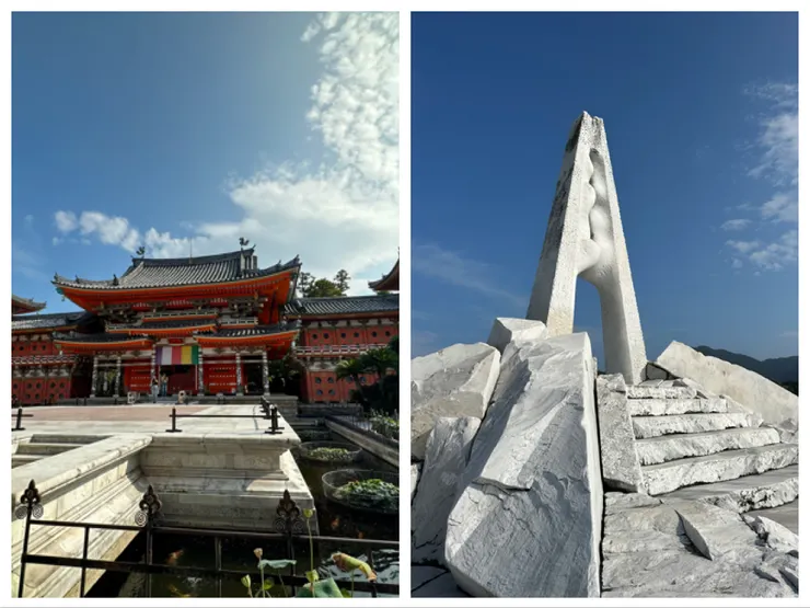 耕三寺與未來心之丘，東西方的衝突感