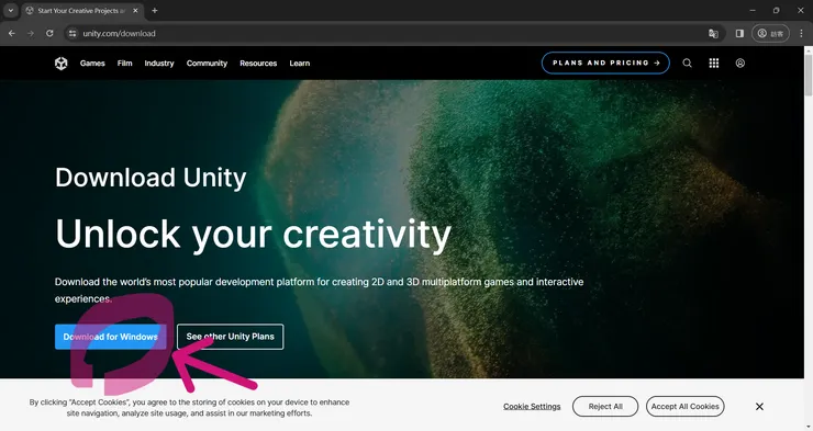unity download 頁面