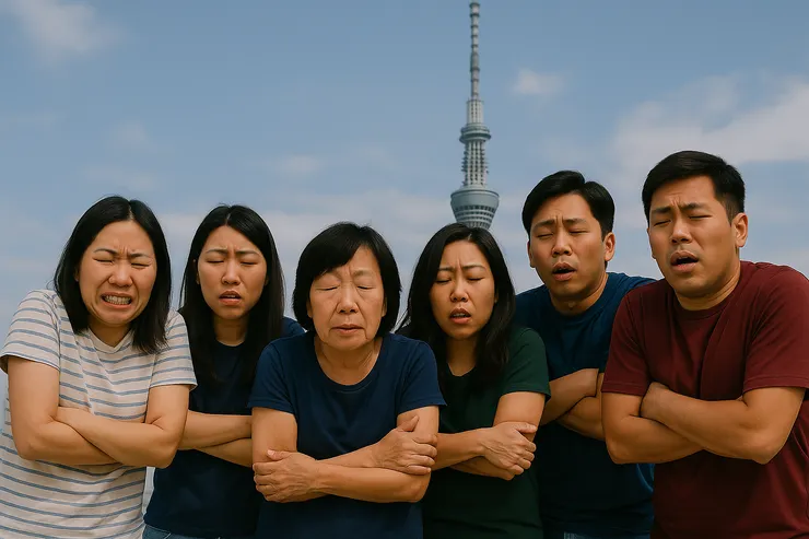 穿短袖,凍成枝仔冰的模樣