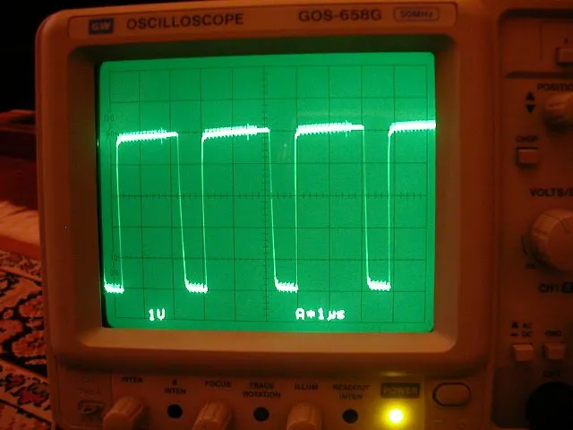Reclocked 前，示波器探針低頻寬檔位時 WCKO 波形