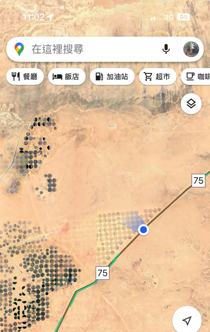 google 地圖上出現很多圓形農場圖形