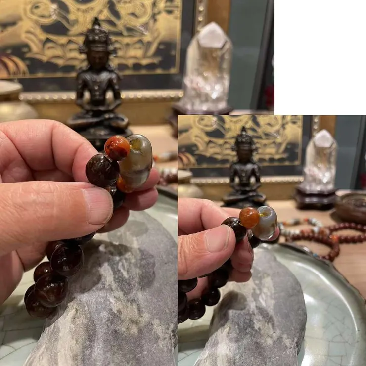 藏傳纏絲瑪瑙（孤品：特殊眼）與鳳眼菩提