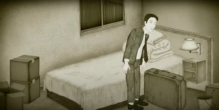 從窗戶望去,可見一個小平台,這閣樓宛如台灣傳統透天厝的頂樓加蓋。