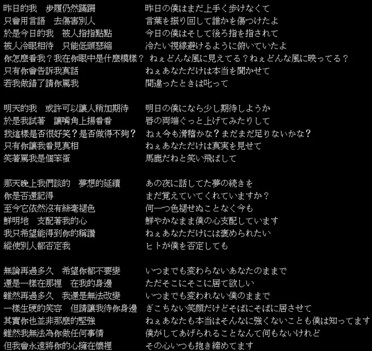 【Beloved (摯愛)】歌詞