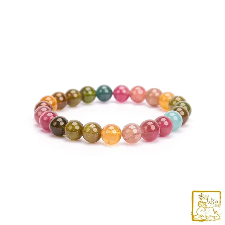彩色碧璽手珠 8.5mm 福氣健康