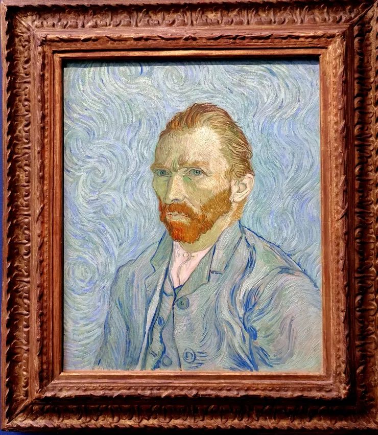 【文森·梵谷（Vincent van Gogh）《自畫像》（Self-Portrait），繪於1889年，是他最著名的自畫像之一。 】