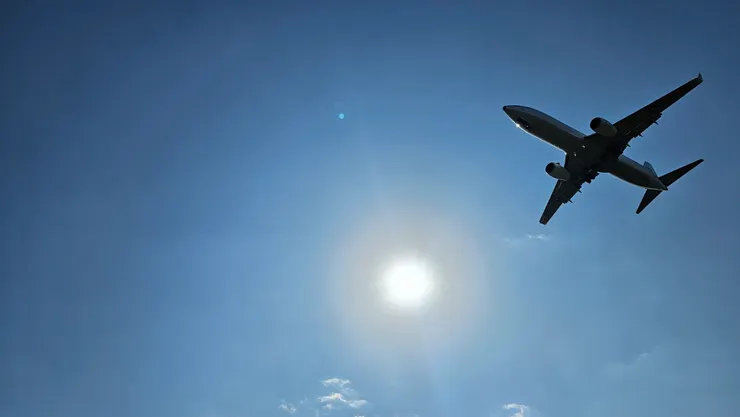 在臺北玫瑰園可以看到即將降落在松山機場的飛機!