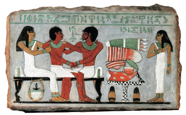 中王國時代的墓葬壁畫，呈現了亡者本人與卡的雙重形象