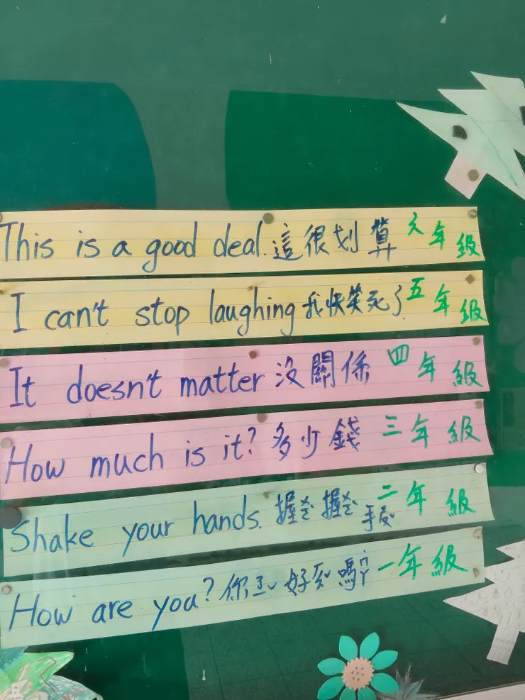 各年級每週英文