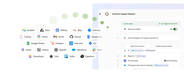 Relay 內建支援超過約 100 個應用程式，供自動化串連