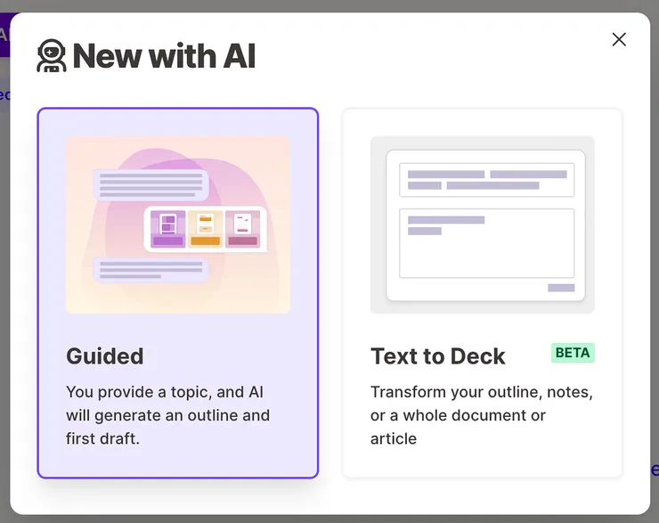 選擇建立簡報方式｜ 圖片來源：自己截圖
