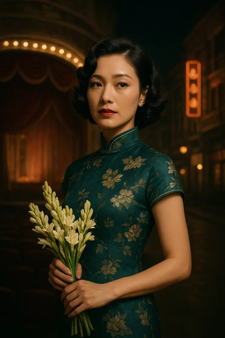 夜晚如佳釀般精緻、優雅，在晚香玉與夢的低語中緩緩甦醒。 (圖片 : AI生成圖)