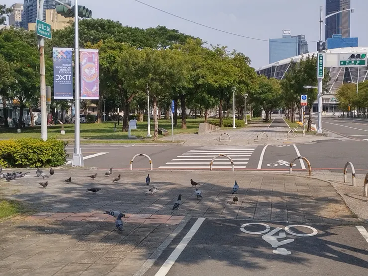 停好車走過去的路上, 遇到一群路霸