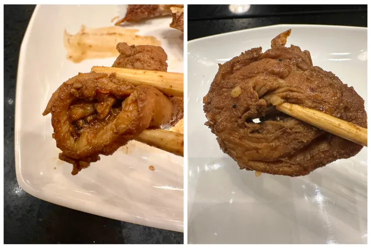 腸衣沒去除的才叫「肥」腸啊！！台灣滷味的大腸根本是大腸皮！！(T皿T)  (圖/躲貓貓)