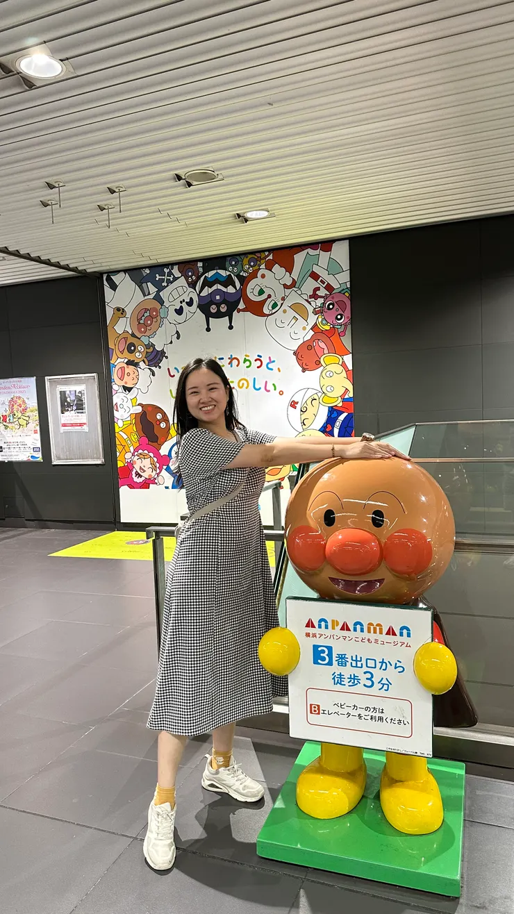 和可愛的麵包超人合照