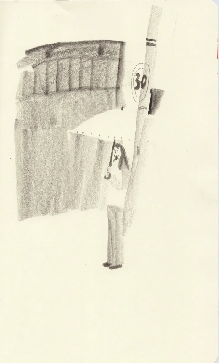 某一天在店裡邊吃漢堡邊看著窗外的人