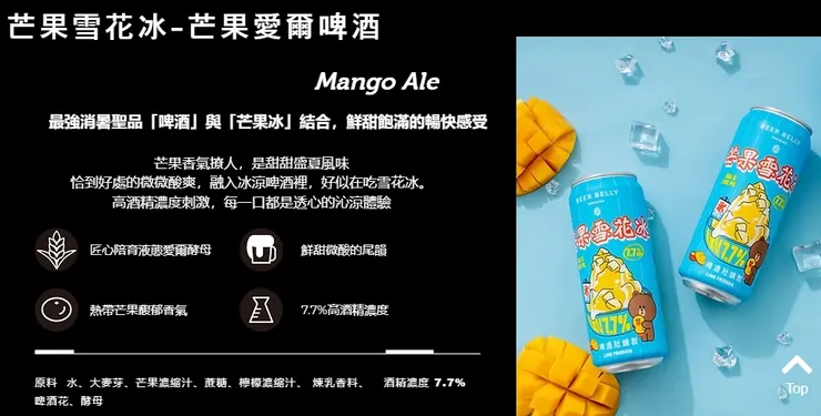 啤酒肚釀製「芒果雪花冰」