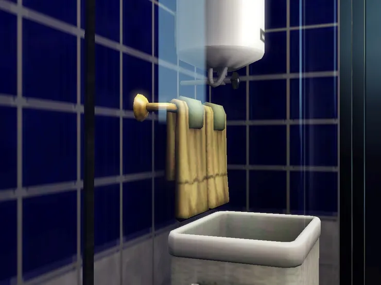 我不喜歡全白的洗手間,所以這次用了藍色配白色。